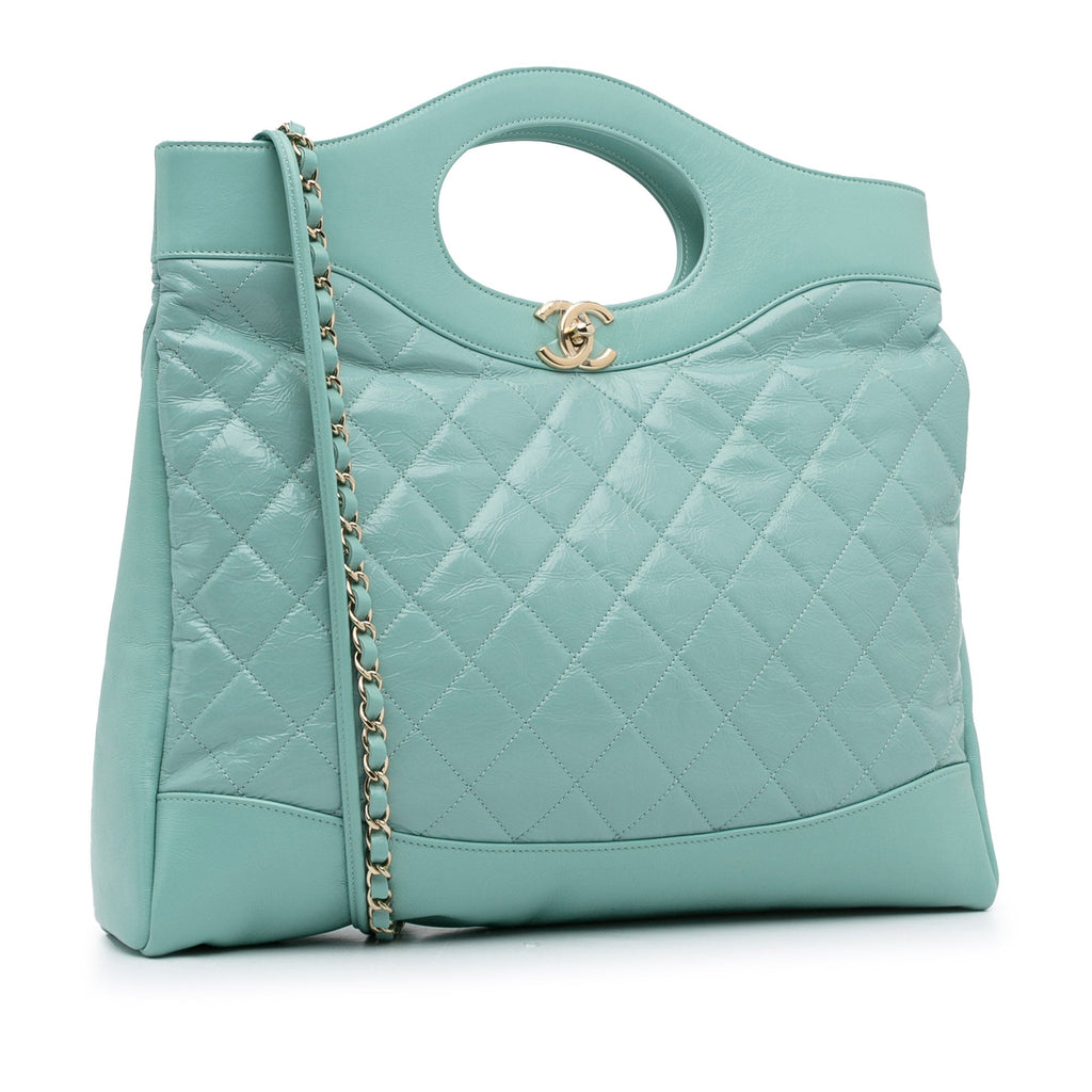 Chanel 31 Bag Large Light Blue Calfskin Silver