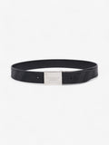 Burberry Reversible Plaque Belt Black / Silver Coated Canvas 85cm / 34"