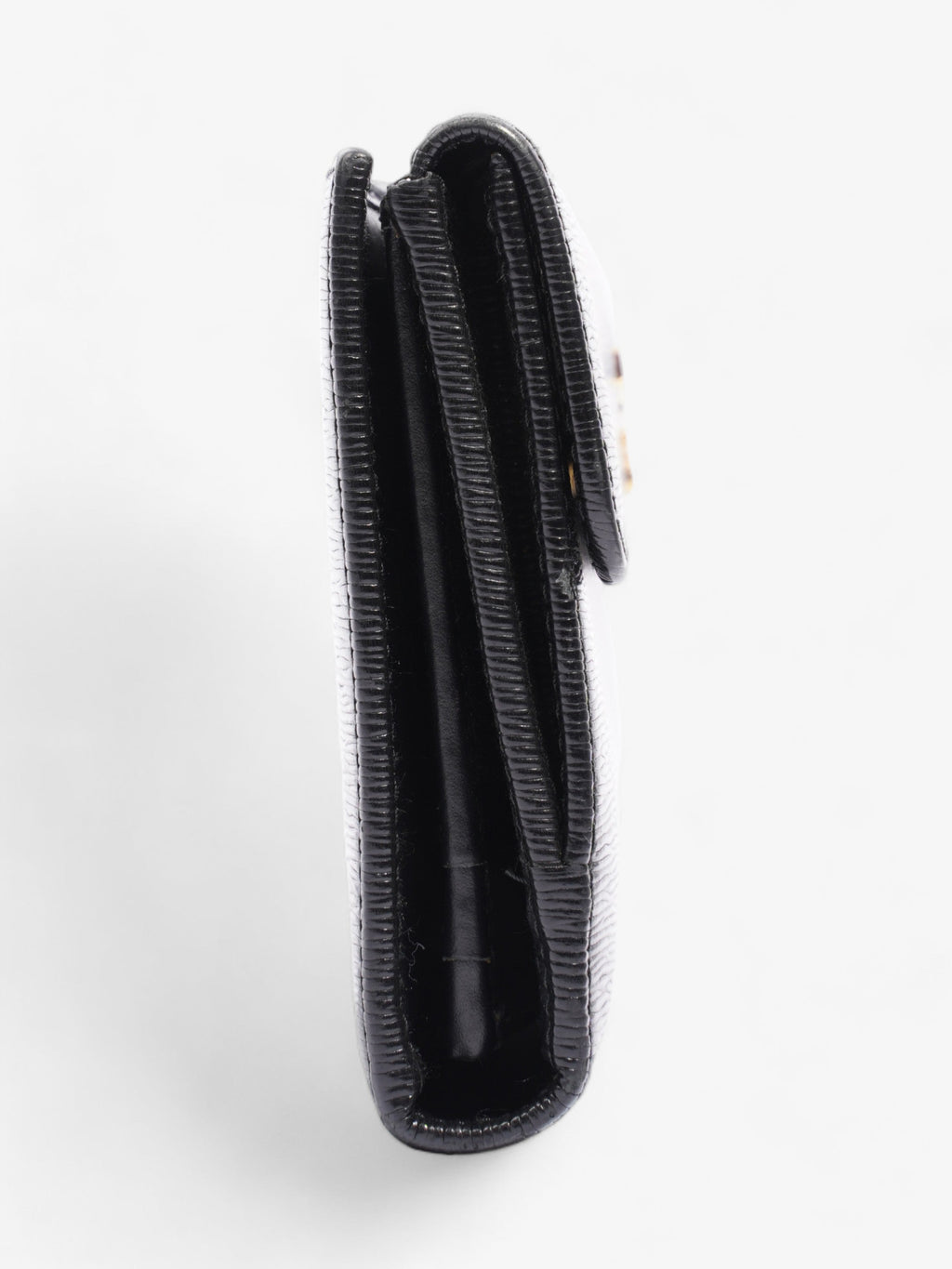 Prada Continental Flap Wallet Black Leather