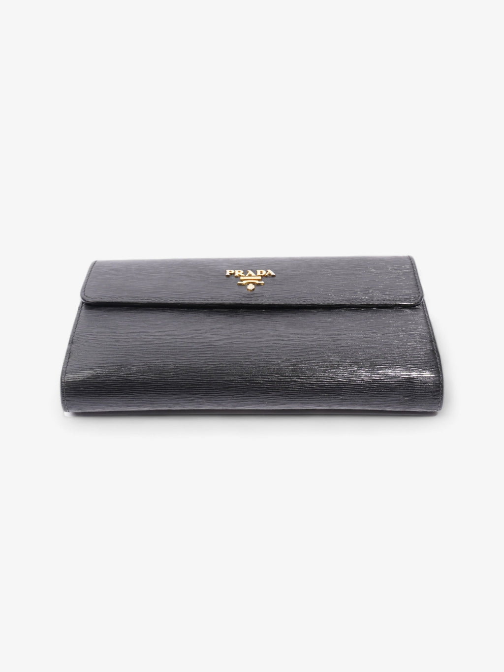 Prada Continental Flap Wallet Black Leather