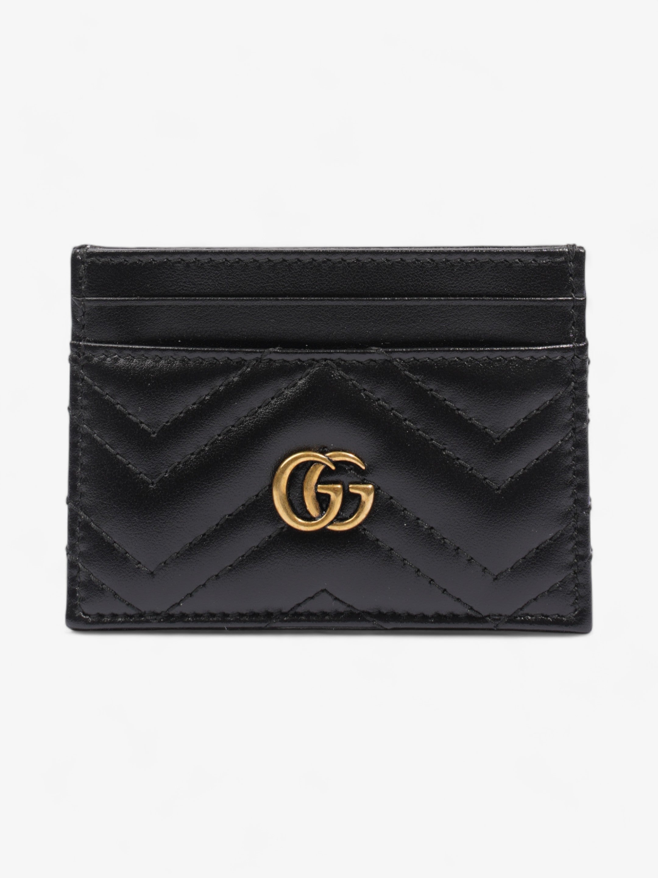 Gucci GG Marmont Card Holder Black Matelasse Leather