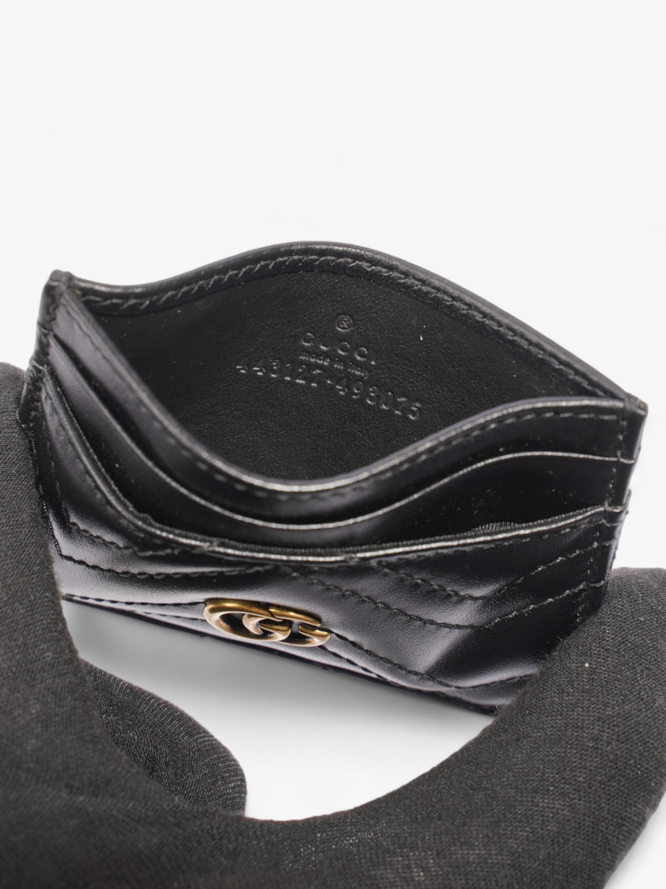 Gucci GG Marmont Card Holder Black Matelasse Leather