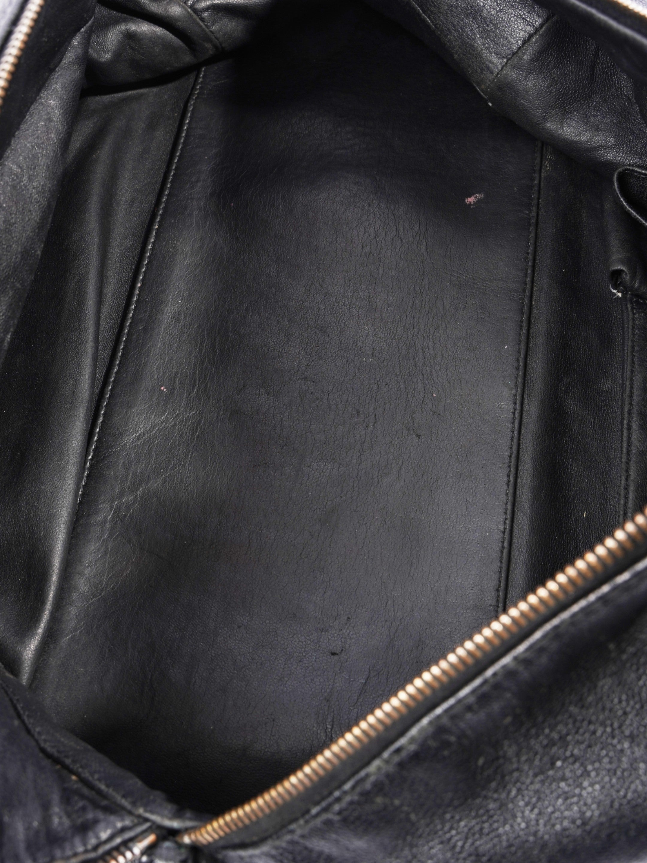 Chanel Luxe Ligne Bowling Bag Black Goatskin Leather Large
