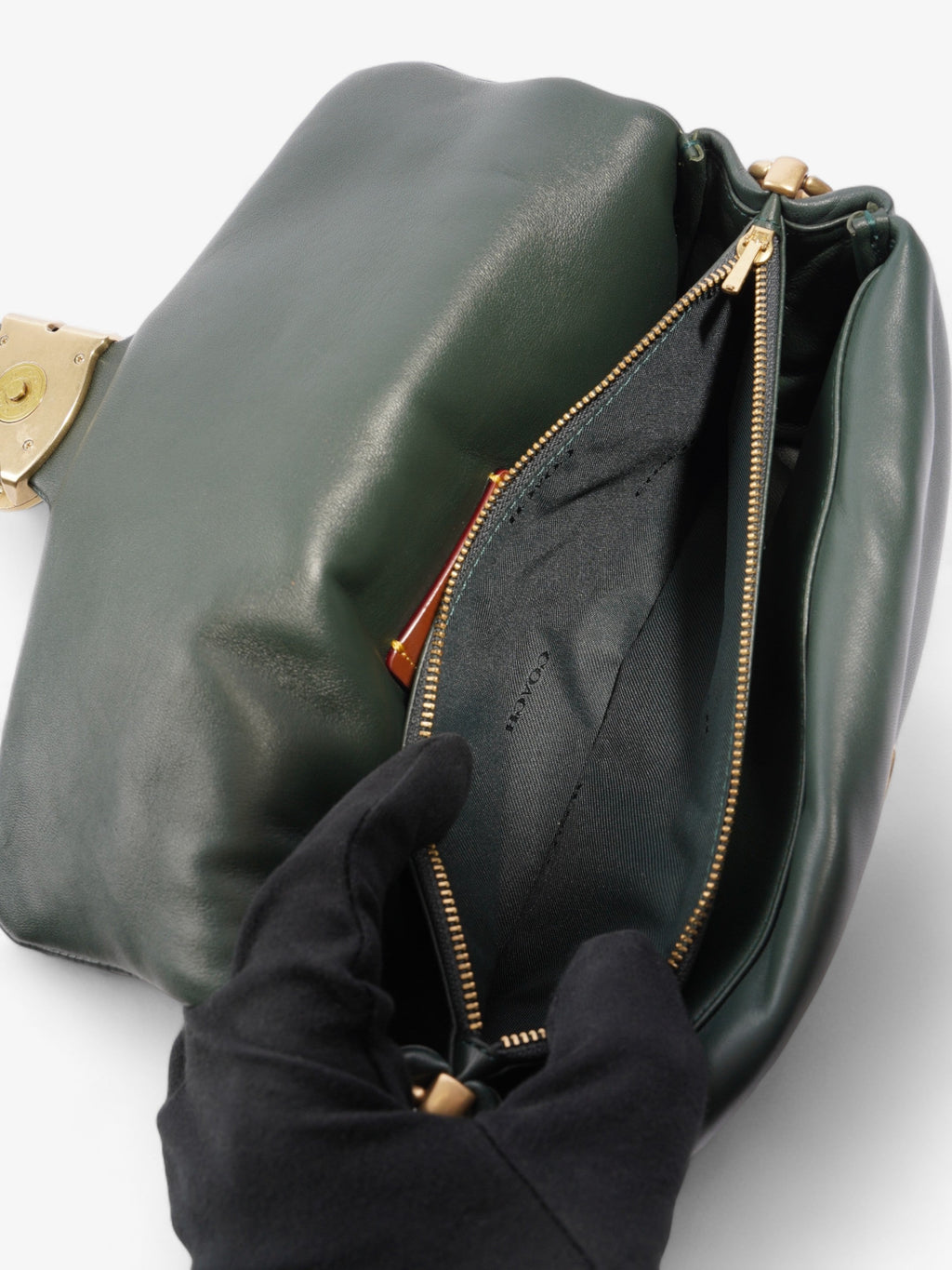 Coach Pillow Tabby Dark Green Nappa Leather 26