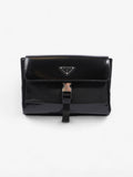 Prada Buckle-Flap Branded Messenger Black Re Nylon