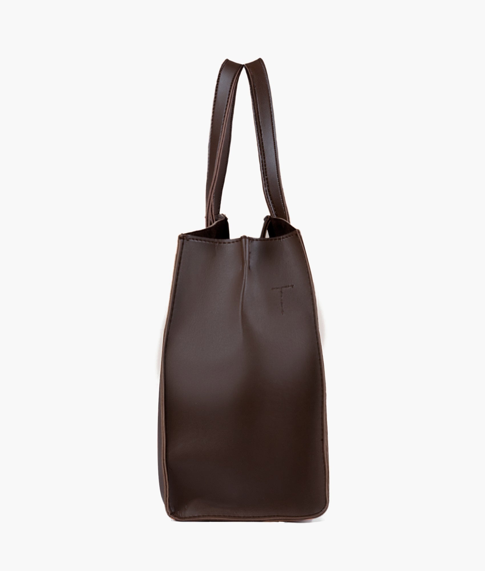 Dark brown multi compartment satchel bag