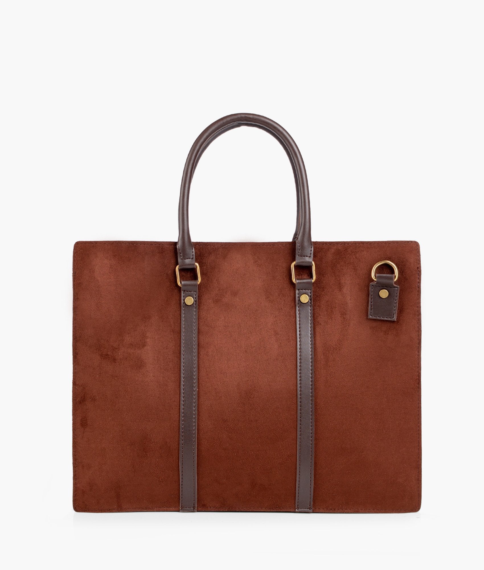 Dark brown suede laptop bag