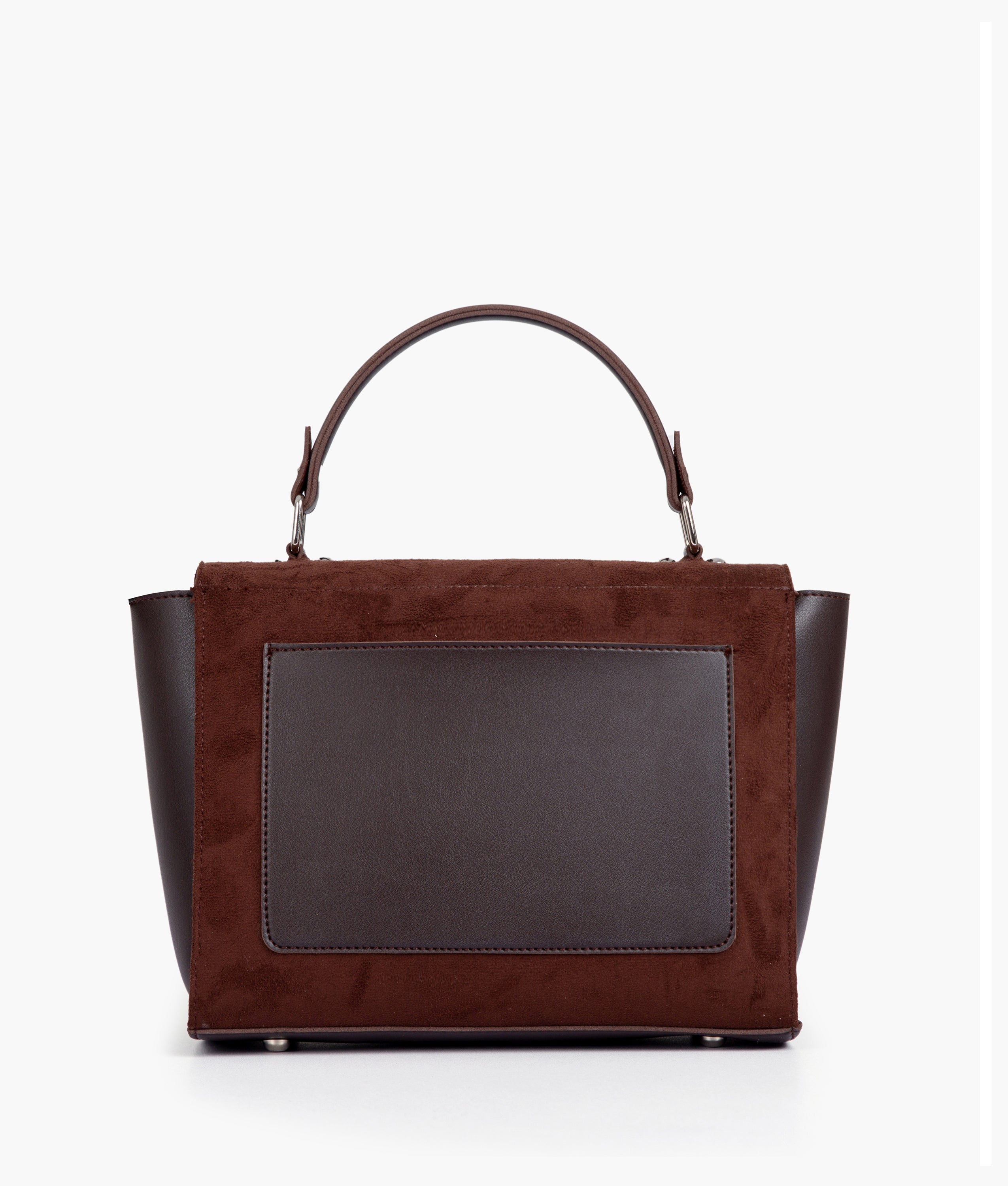 Dark brown suede mini messenger bag