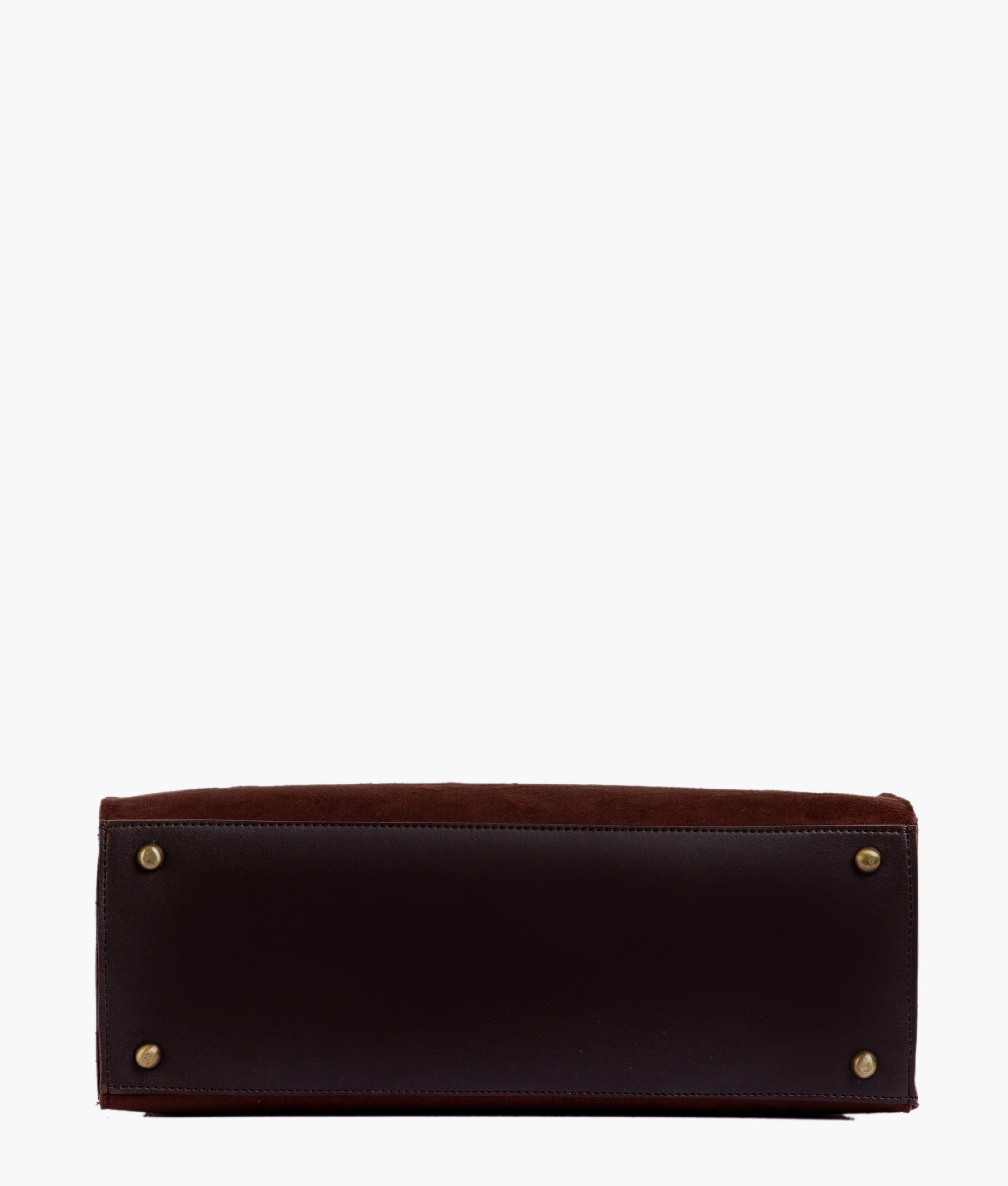 Dark brown suede workplace handbag