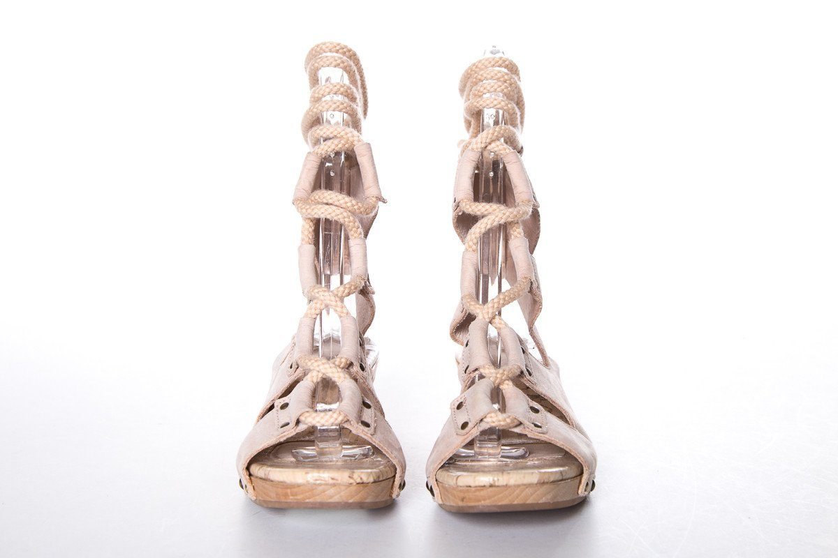 Derek Lam Nude Pebbled Leather Sandals SZ 37