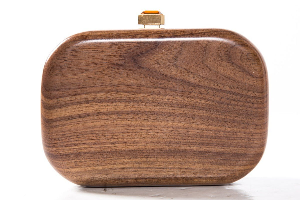 Devi Kroell Wooden Box Crystal Embellished Clutch