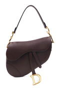 Grained Calfskin Saddle Bag Brown