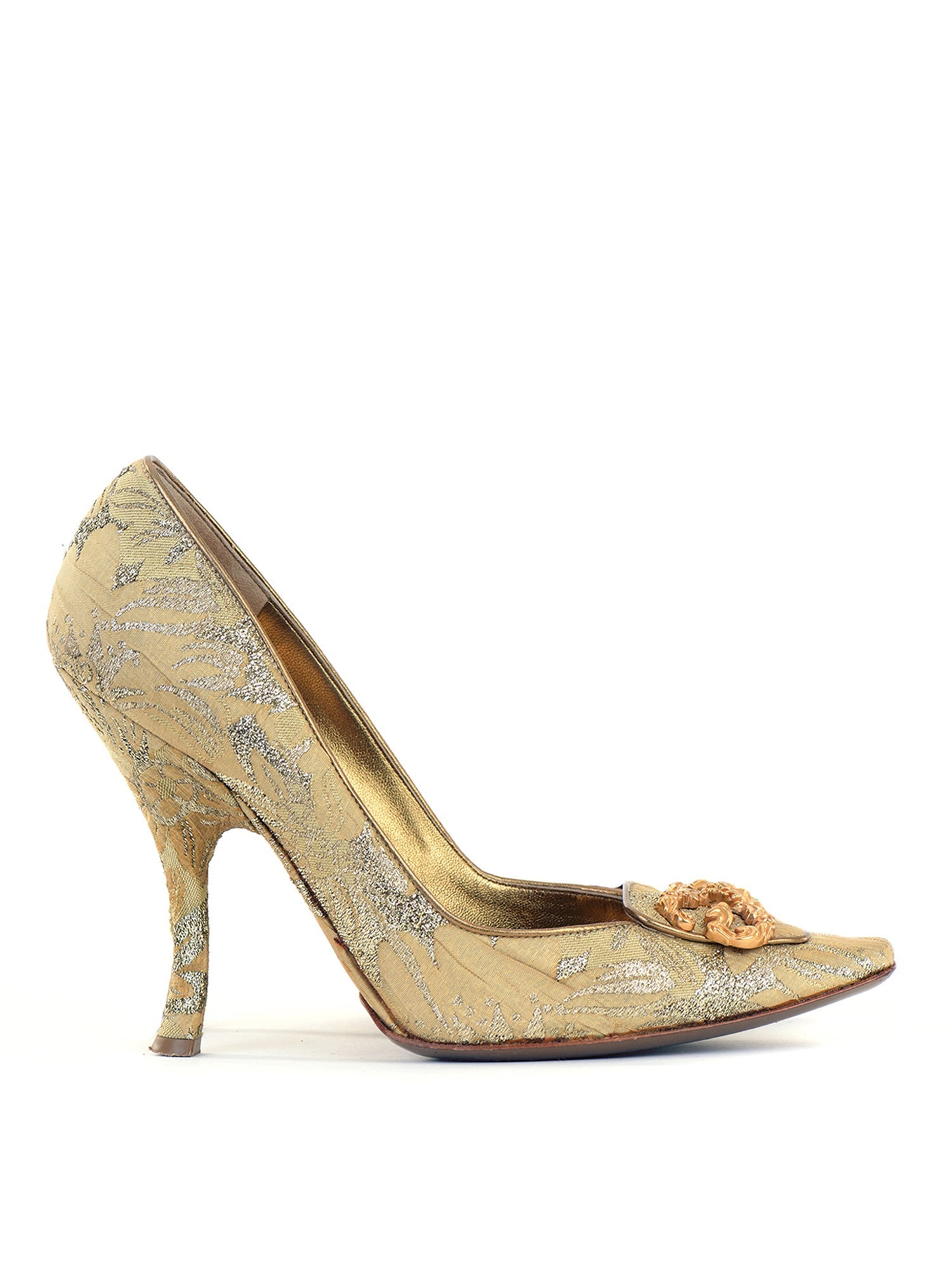 Brocade Pointed Court Shoes