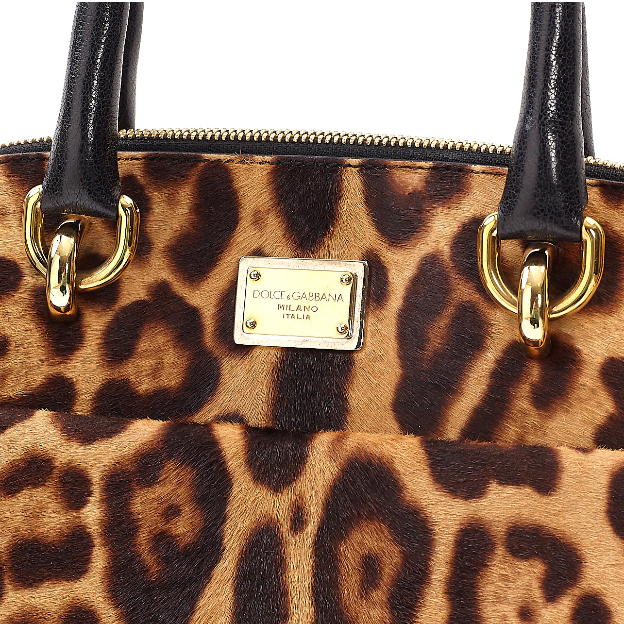Leopard Calfskin Bowling Bag