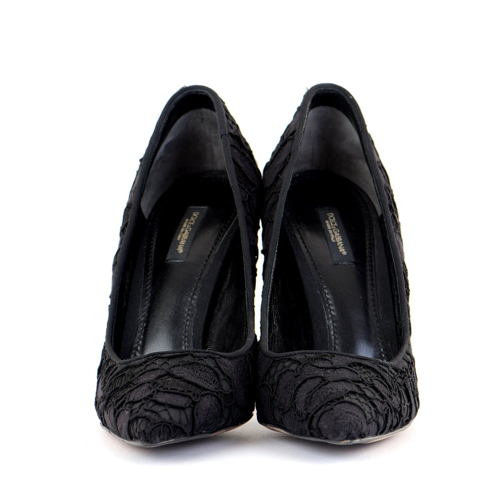 Lace Pointed Court Shoes