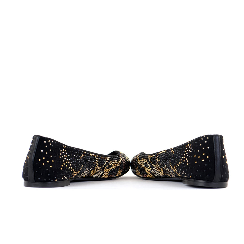 Beaded Leopard Print Flats