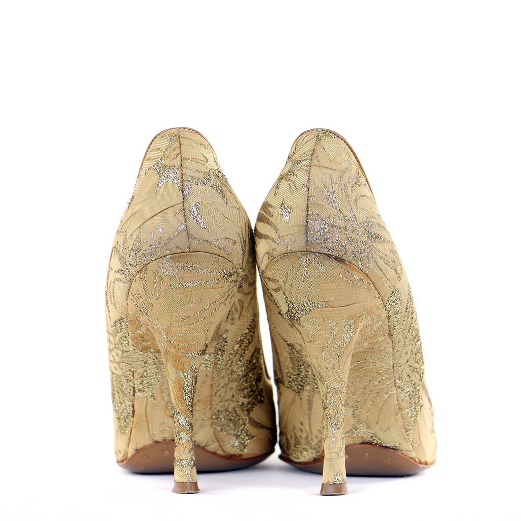 Brocade Pointed Court Shoes