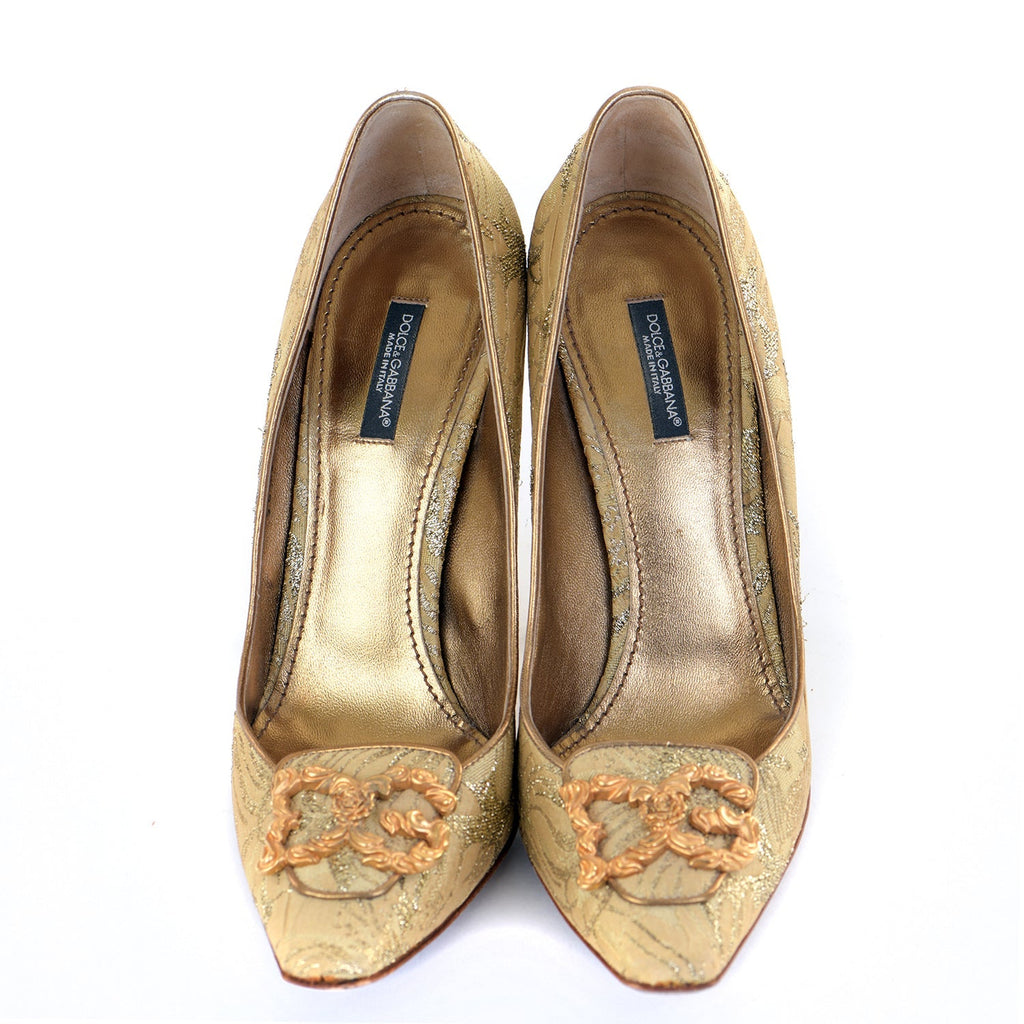 Brocade Pointed Court Shoes