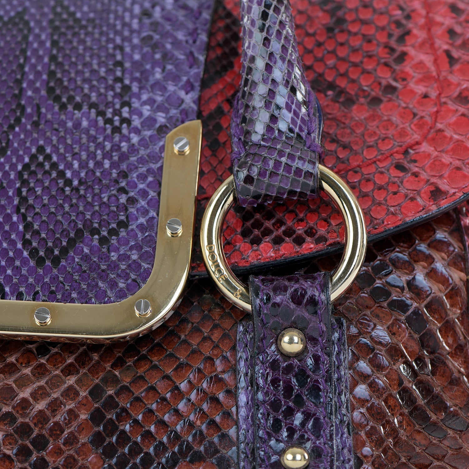 Vintage Snakeskin Bag with Purse
