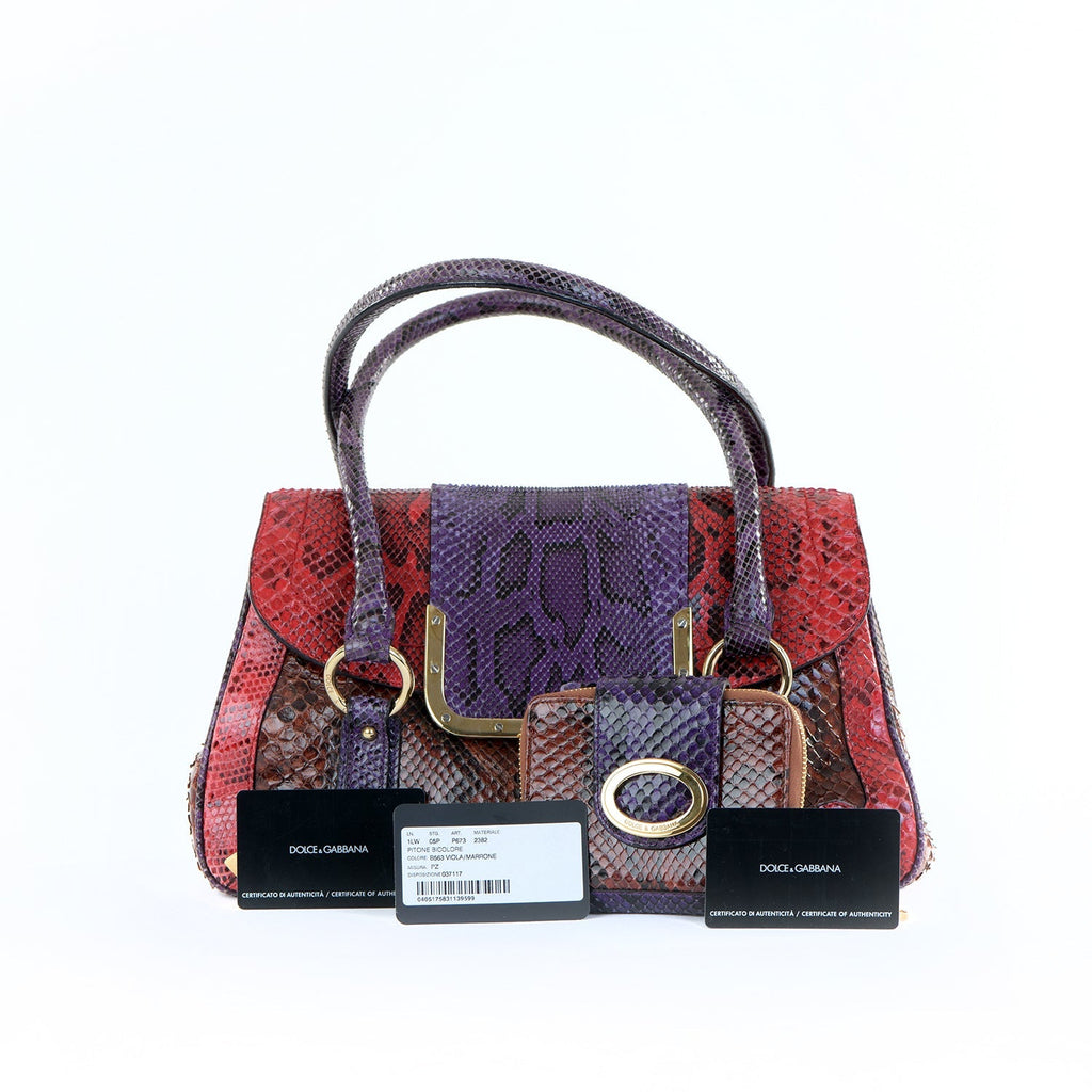 Vintage Snakeskin Bag with Purse