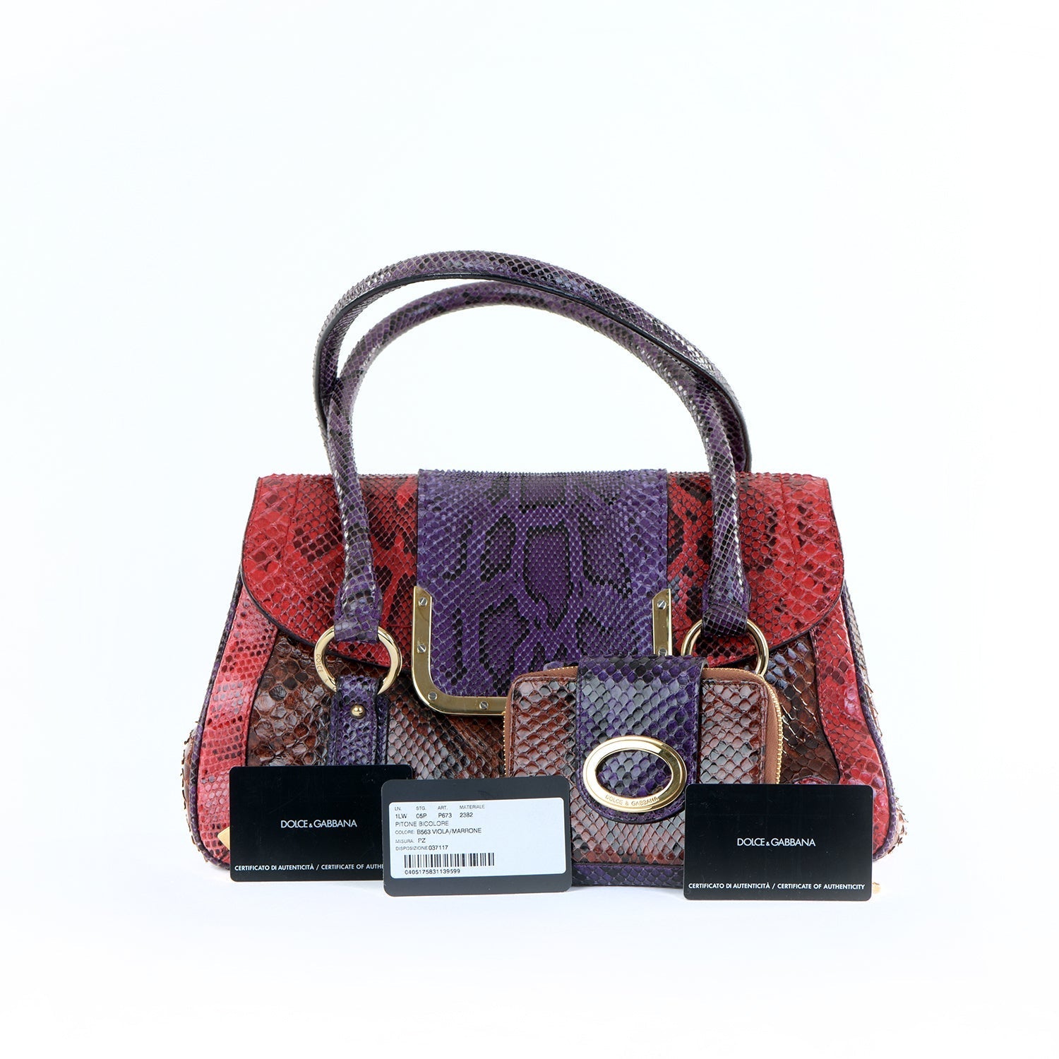 Vintage Snakeskin Bag with Purse