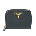 PRADA Coin case 1MM268 saffiano leather black logo Women Used