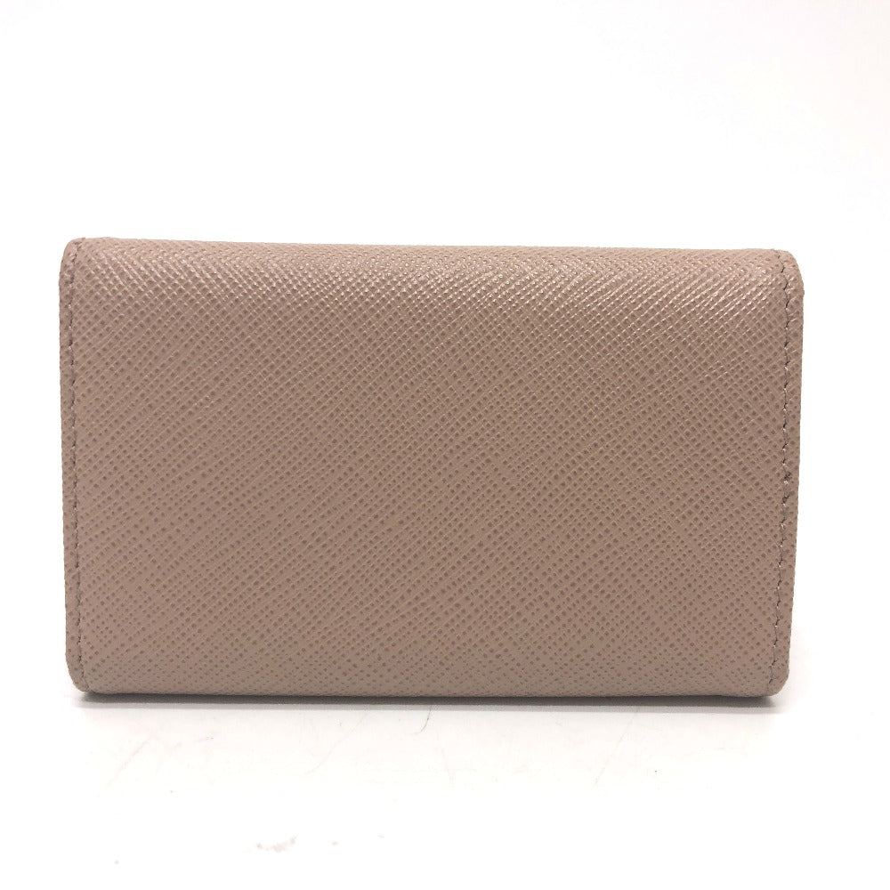 PRADA Key case Key holder  1PG004 saffiano leather pink logo 4 key rings Women Used