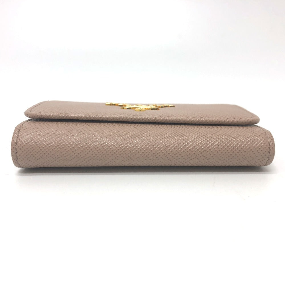 PRADA Key case Key holder  1PG004 saffiano leather pink logo 4 key rings Women Used