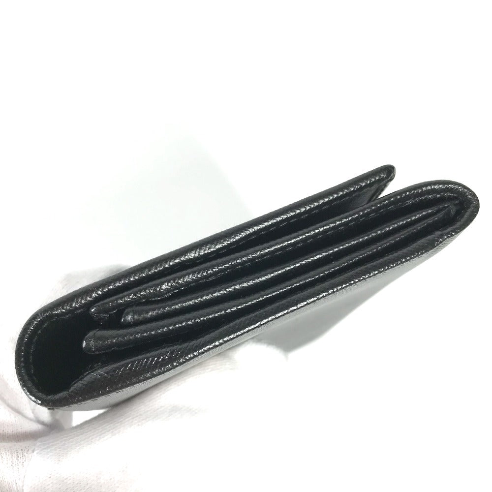 PRADA Long Wallet Purse M608A  Safiano leather black Triangle logo plate Long wallet Women Used