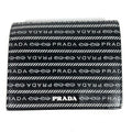 PRADA Folded wallet 1MV204 leather black All-over logo Women Used