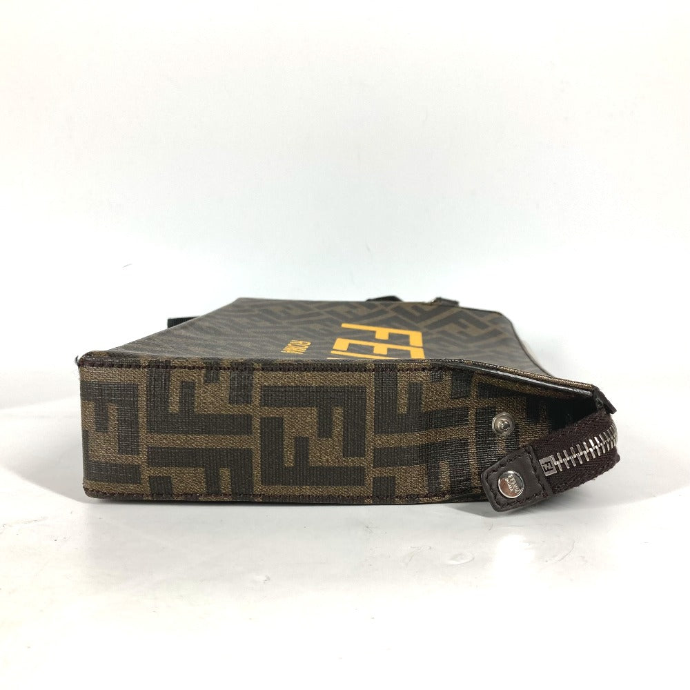 FENDI Clutch bag 7VA564 Leather / canvas Brown Zucca logo mens Used
