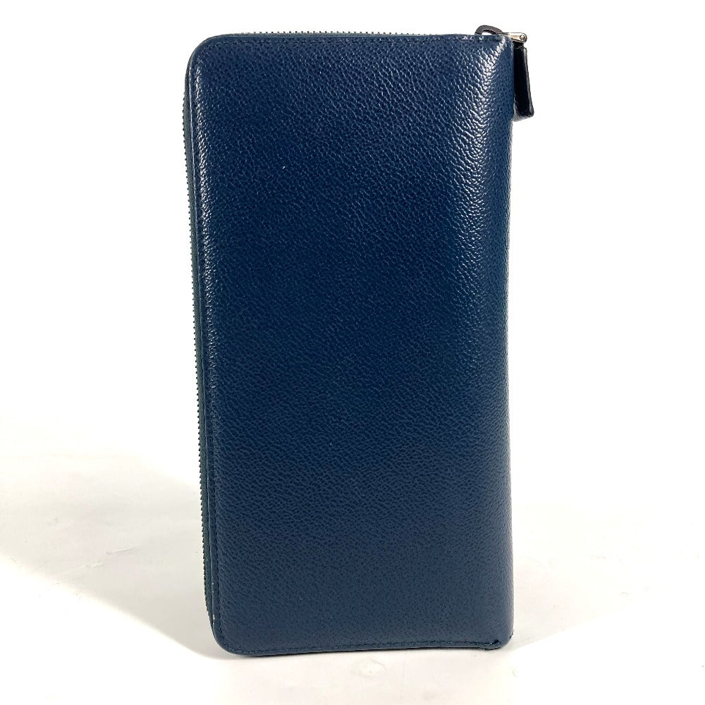 PRADA Long Wallet Purse 2ML220 saffiano leather Navy logo Travel case mens Used