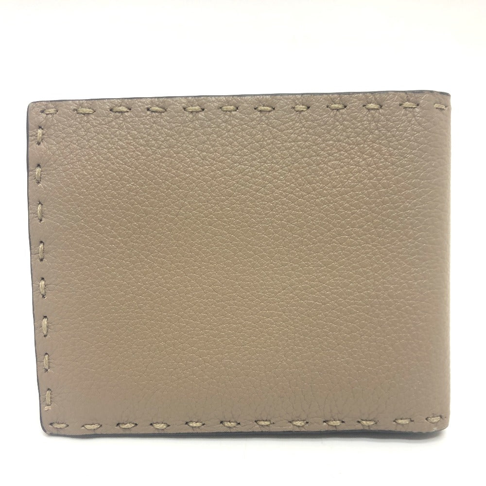 FENDI Folded wallet 7M0194 leather gray stitch Celeria mens Used
