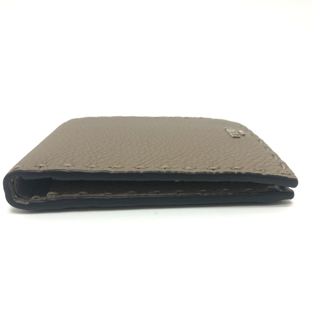 FENDI Folded wallet 7M0194 leather gray stitch Celeria mens Used