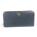 PRADA Long Wallet Purse 1ML506 saffiano leather black logo Heart Bicolor Women Used