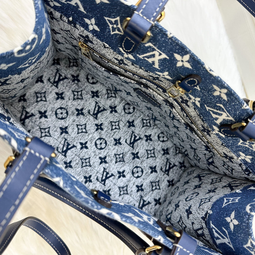 LV Onthego MM in Ombre Blue Denim and GHW
