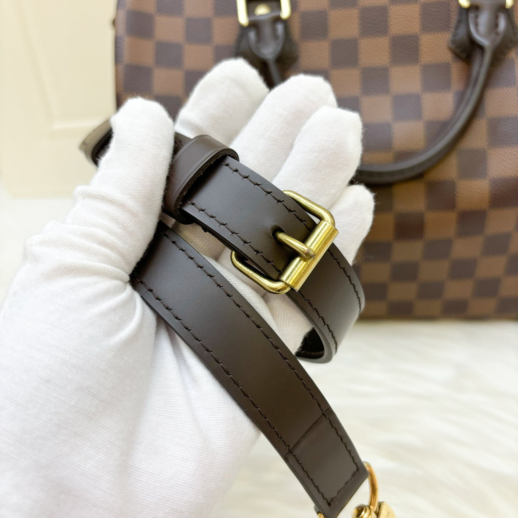 LV Speedy 30 Bandouliere in Damier Ebene Canvas GHW