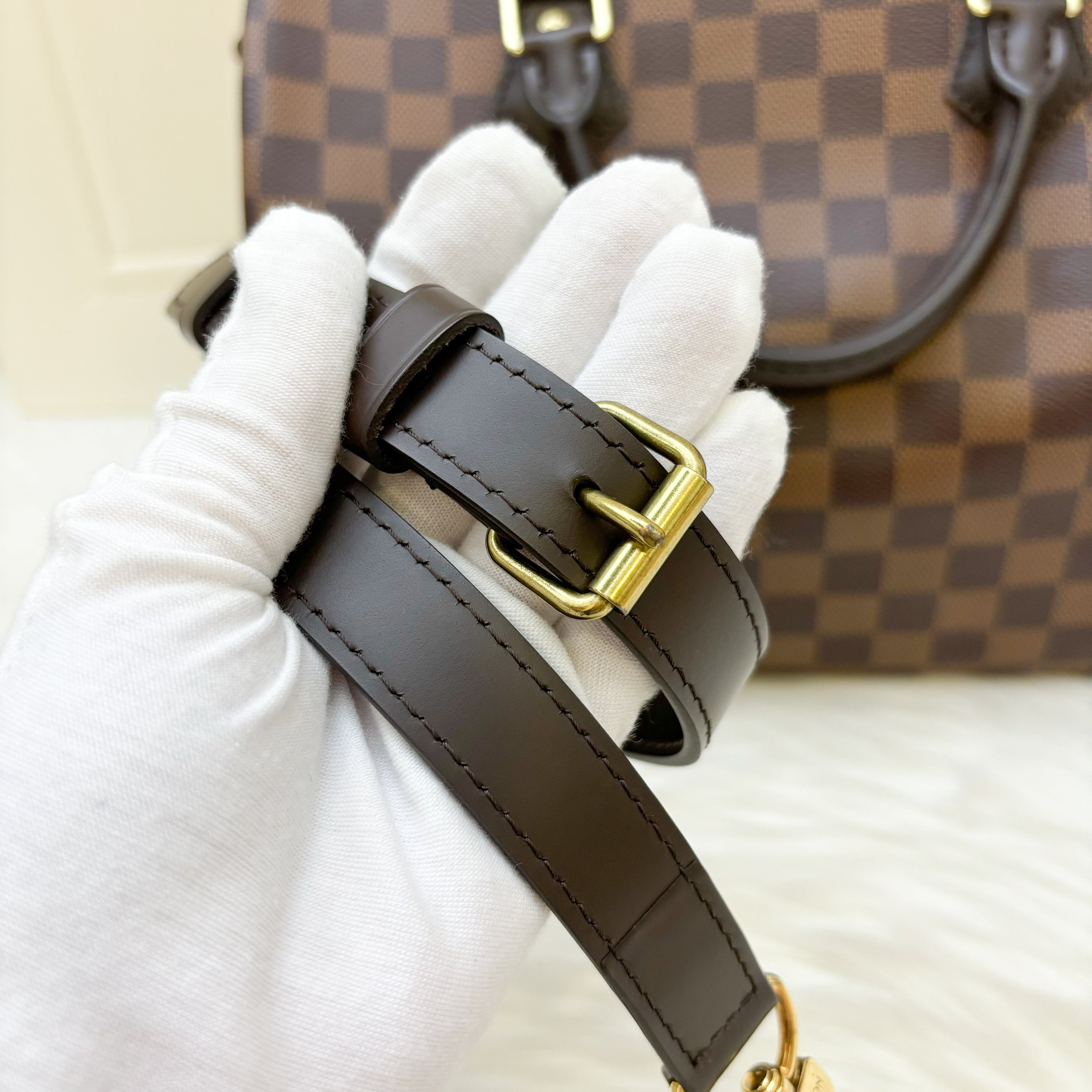 LV Speedy 30 Bandouliere in Damier Ebene Canvas GHW
