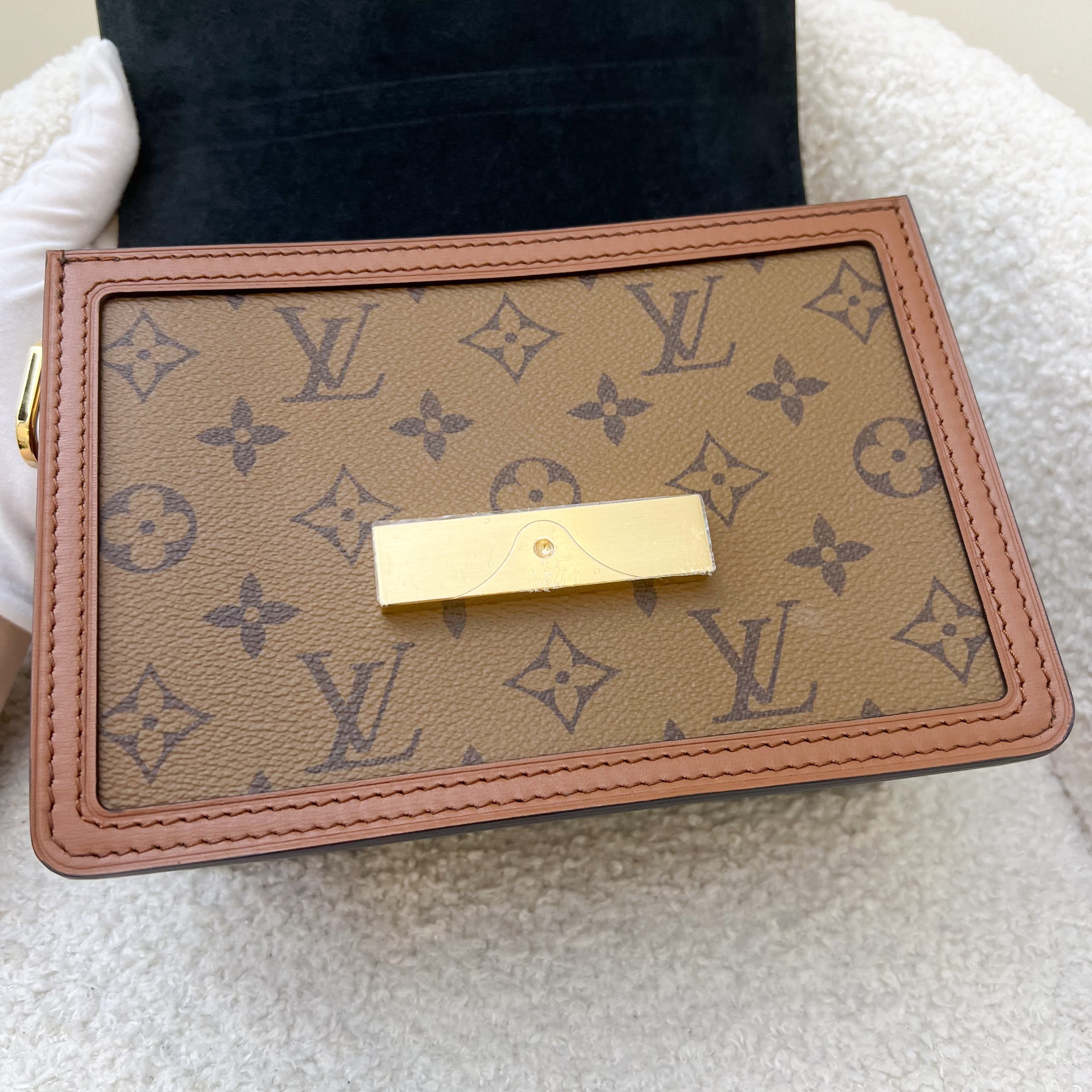 LV Mini Dauphine in Reverse Monogram, Monogram Canvas and GHW