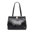 Black Ferragamo Vara Embossed Tote