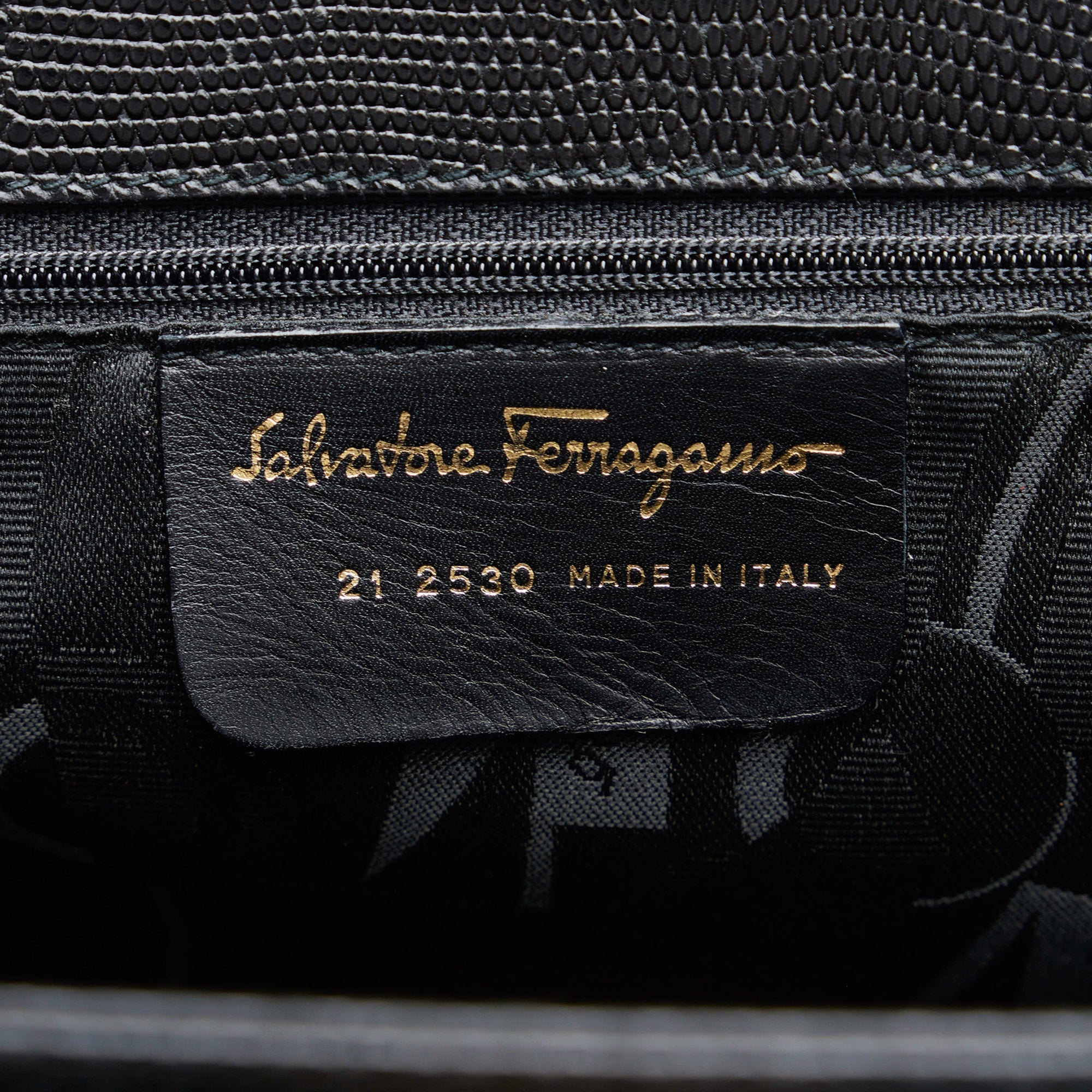 Black Ferragamo Vara Embossed Tote