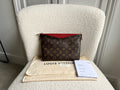 Louis Vuitton Red and Monogram Pallas Trousse Cosmetic Pouch