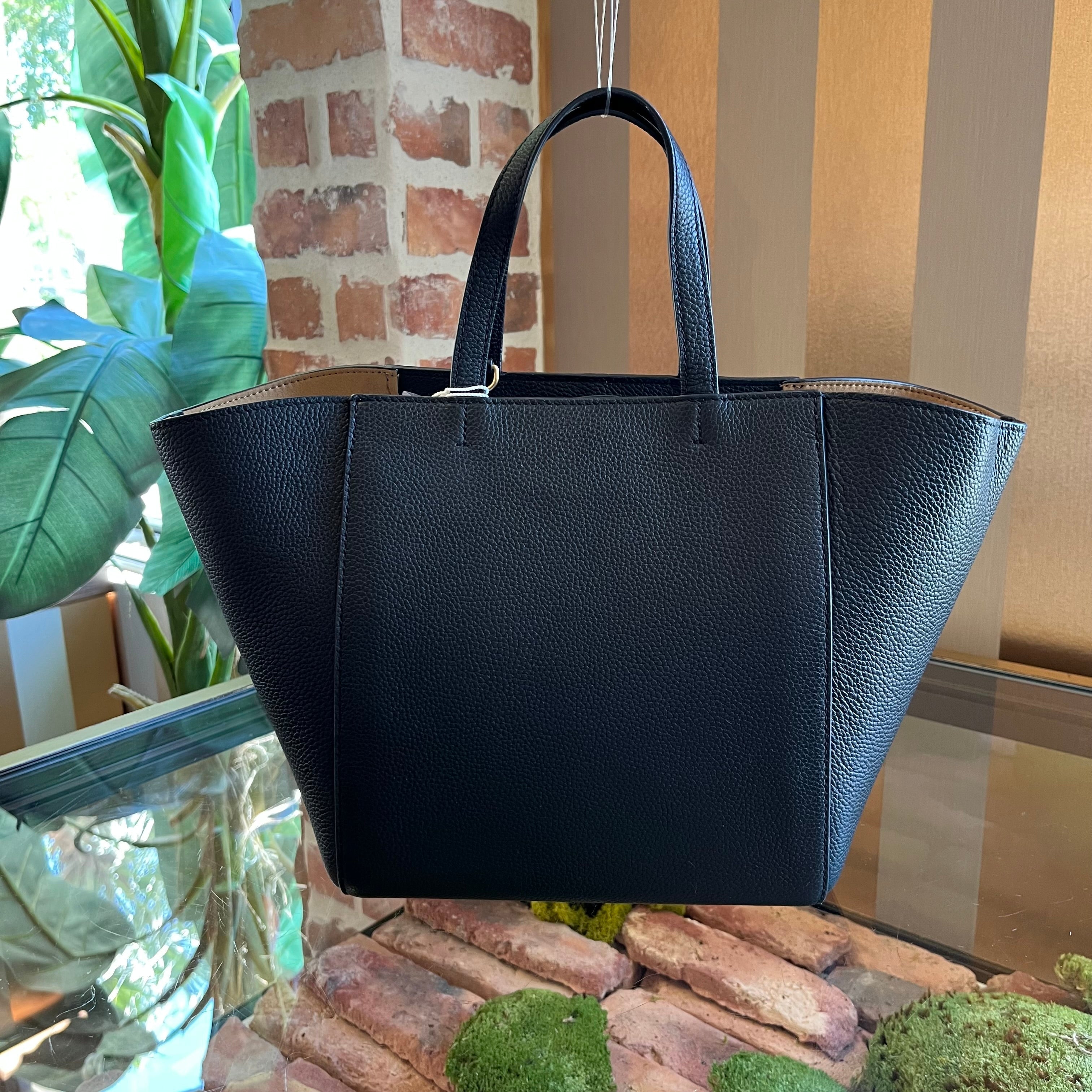 TORY BURCH McGraw Caryall Black Leather Tote