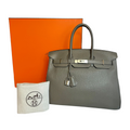 HermÃƒÆ’Ã‚Â¨s Birkin 35 Etain Clemence Palladium