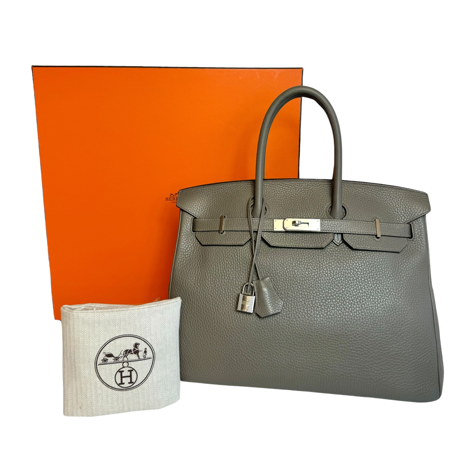 HermÃƒÆ’Ã‚Â¨s Birkin 35 Etain Clemence Palladium