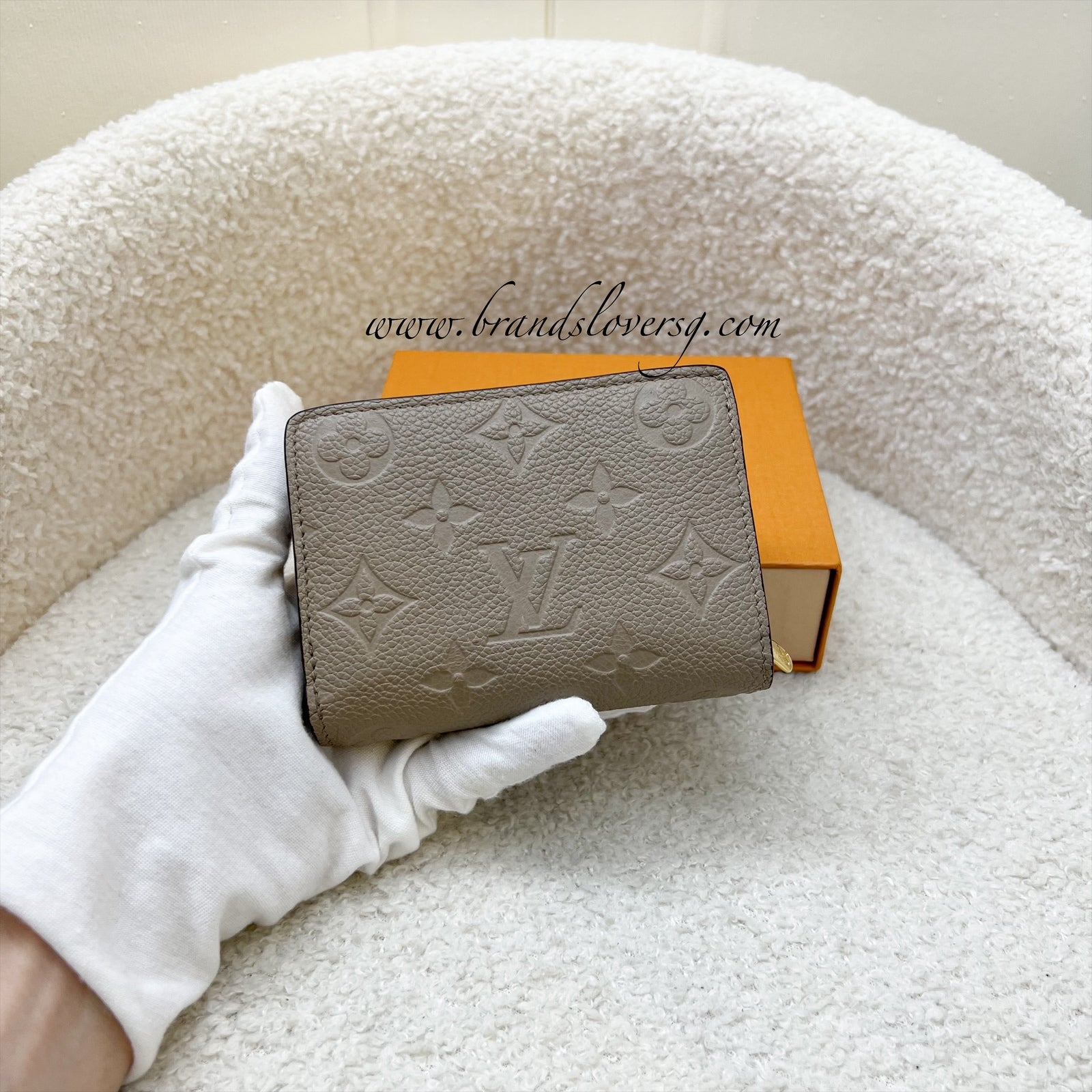 LV Clea Compact Wallet in in Tourterelle Monogram Empreinte Leather and GHW