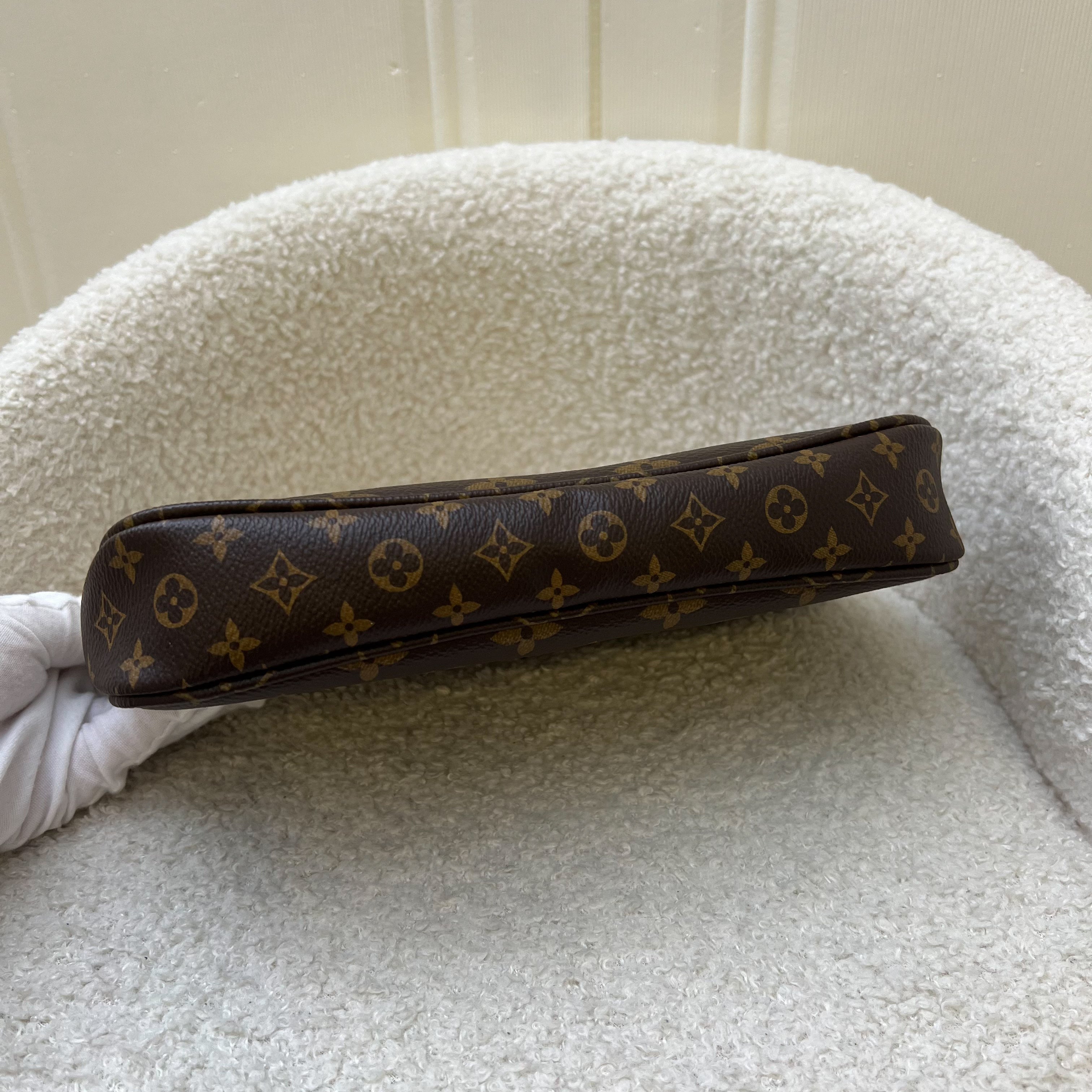 LV Multi Pochette Accessoires MPA Larger Pochette in Monogram Canvas GHW + LV Short Leather Strap