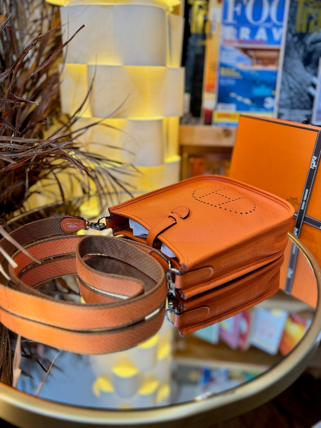 HermÃƒÆ’Ã‚Â¨s Evelyne TPM Orange Clemence Palladium Hardware