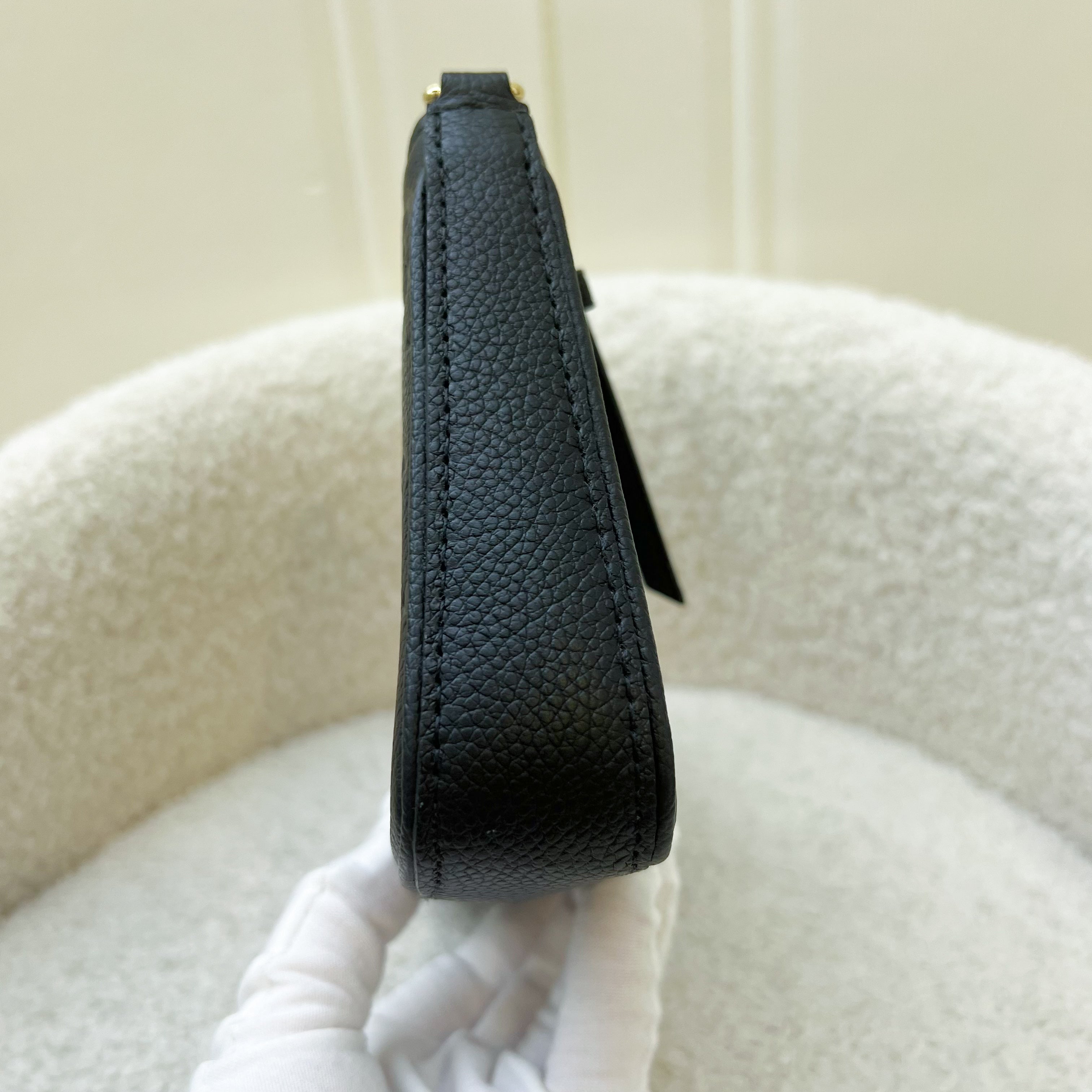 LV Easy Pouch on Strap Bag in Black Monogram Empreinte Leather and GHW