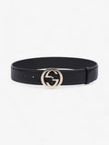 Gucci Interlocking G Belt Black / Gold Leather 70cm / 28"